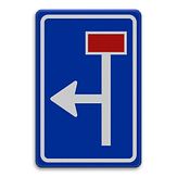 Aluminium DOR verkeersbord RVV L09-02pl vooraanduiding rechtdoor doodlopende weg - levensduur 20 jaar - afmeting 400x600mm