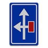 Aluminium DOR verkeersbord RVV L09-03pl vooraanduiding rechts doodlopende weg - levensduur 20 jaar - afmeting 600x900mm