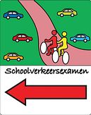 Aluminium DOR Buurtbord 4.5L - Schoolverkeersexamen linksaf - levensduur 20 jaar - afmeting 500x700mm