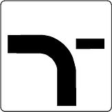 Aluminium DOR verkeersbord RVV OB712 verloop voorrangsweg naar links voorrang op weg van recht - levensduur 20 jaar - afmeting 450x450mm