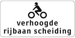 Aluminium DOR verkeersbord RVV OB313 verhoogde rijbaan scheiding - levensduur 20 jaar - afmeting 800x400mm