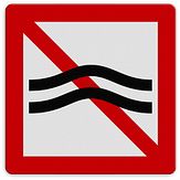 Aluminium DOR Scheepvaartbord A.9 verboden hinderlijke waterbeweging te veroorzaken - levensduur 20 jaar - afmeting 600x600mm