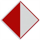 Aluminium DOR Scheepvaartbord A.10 verboden buiten de aangegeven begrenzing te varen - levensduur 20 jaar - afmeting 800x800mm