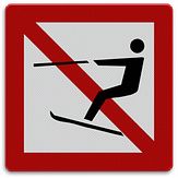 Aluminium DOR Scheepvaartbord A.14 verboden te waterskiën - levensduur 20 jaar - afmeting 1000x1000mm