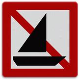 Aluminium DOR Scheepvaartbord A.15 verboden voor zeilschepen - levensduur 20 jaar - afmeting 1000x1000mm