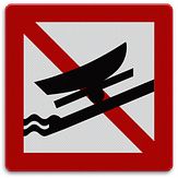 Aluminium DOR Scheepvaartbord A.19 verboden boten te water te laten of uit het water te halen - levensduur 20 jaar - afmeting 1000x1000mm