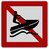 Aluminium DOR Scheepvaartbord A.20 verboden voor waterscooters - levensduur 20 jaar - afmeting 1000x1000mm