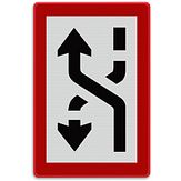 Aluminium DOR Scheepvaartbord B.4a verplicht zich naar de bakboordzijde van het vaarwater te begeven - levensduur 20 jaar - afmeting 1000x1500mm