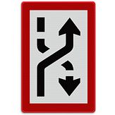 Aluminium DOR Scheepvaartbord B.4b verplicht zich naar de stuurboordzijde van het vaarwater te begeven - levensduur 20 jaar - afmeting 600x900mm