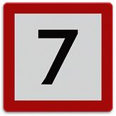 Aluminium DOR Scheepvaartbord B.6 verplicht de vaarsnelheid te beperken - levensduur 20 jaar - afmeting 600x600mm