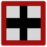 Aluminium DOR Scheepvaartbord B.9b verplicht niet het hoofdvaarwater op te varen of over te steken - levensduur 20 jaar - afmeting 600x600mm