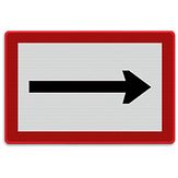 Aluminium DOR Scheepvaartbord B.1a verplicht te varen in de richting aangegeven door de pijl (rechts) - levensduur 20 jaar - afmeting 900x600mm
