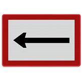 Aluminium DOR Scheepvaartbord B.1c verplicht te varen in de richting aangegeven door de pijl (links) - levensduur 20 jaar - afmeting 900x600mm
