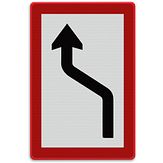 Aluminium DOR Scheepvaartbord B.2a verplicht zich naar de bakboordzijde van het vaarwater te begeven - levensduur 20 jaar - afmeting 1000x1500mm