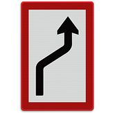 Aluminium DOR Scheepvaartbord B.2b verplicht zich naar de stuurboordzijde van het vaarwater te begeven - levensduur 20 jaar - afmeting 1000x1500mm