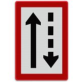 Aluminium DOR Scheepvaartbord B.3a verplicht zich aan de bakboordzijde van het vaarwater te houden - levensduur 20 jaar - afmeting 1000x1500mm