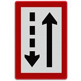 Aluminium DOR Scheepvaartbord B.3b verplicht zich aan de stuurboordzijde van het vaarwater te houden - levensduur 20 jaar - afmeting 1000x1500mm