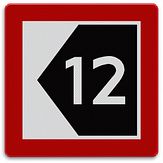 Aluminium DOR Scheepvaartbord C.5 het vaarwater bevindt zich op enige afstand van de oever - levensduur 20 jaar - afmeting 1000x1000mm