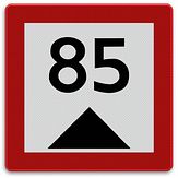 Aluminium DOR Scheepvaartbord C.1 beperkte waterdiepte - levensduur 20 jaar - afmeting 1000x1000mm