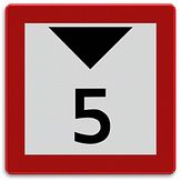 Aluminium DOR Scheepvaartbord C.2 beperkte doorvaarhoogte - levensduur 20 jaar - afmeting 600x600mm