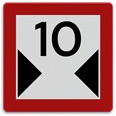 Aluminium DOR Scheepvaartbord C.3.2 beperkte breedte van doorvaart of vaarwater - levensduur 20 jaar - afmeting 600x600mm