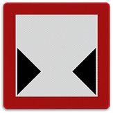 Aluminium DOR Scheepvaartbord C.3.1 beperkte breedte van doorvaart of vaarwater - levensduur 20 jaar - afmeting 600x600mm