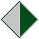 Aluminium DOR Scheepvaartbord D.2a aanbeveling binnen de aangegeven begrenzing te varen (rechts) - levensduur 20 jaar - afmeting 800x800mm