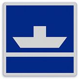 Aluminium DOR Scheepvaartbord E.4a niet vrijvarende veerpont - levensduur 20 jaar - afmeting 1000x1000mm