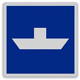 Aluminium DOR Scheepvaartbord E.4b vrijvarende veerpont - levensduur 20 jaar - afmeting 600x600mm