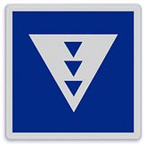 Aluminium DOR Scheepvaartbord E.5.11 ligplaatsen voor schepen met drie kegels geen duwvaart zijnde - levensduur 20 jaar - afmeting 1000x1000mm