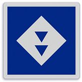 Aluminium DOR Scheepvaartbord E.5.14 ligplaatsen voor schepen met twee kegels - levensduur 20 jaar - afmeting 600x600mm