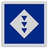 Aluminium DOR Scheepvaartbord E.5.15 ligplaatsen voor schepen met drie kegels - levensduur 20 jaar - afmeting 600x600mm