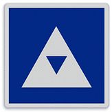 Aluminium DOR Scheepvaartbord E.5.5 ligplaatsen voor duwvaart met een kegel - levensduur 20 jaar - afmeting 600x600mm