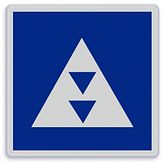 Aluminium DOR Scheepvaartbord E.5.6 ligplaatsen voor duwvaart met twee kegels - levensduur 20 jaar - afmeting 1000x1000mm