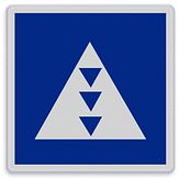 Aluminium DOR Scheepvaartbord E.5.7 ligplaatsen voor duwvaart met drie kegels - levensduur 20 jaar - afmeting 600x600mm