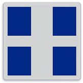 Aluminium DOR Scheepvaartbord E.9a aanduiding hoofd en nevenvaarwater(s) - levensduur 20 jaar - afmeting 600x600mm