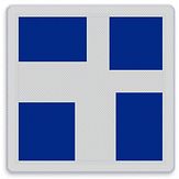 Aluminium DOR Scheepvaartbord E.9i aanduiding hoofd en nevenvaarwater(s) - levensduur 20 jaar - afmeting 600x600mm