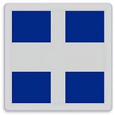 Aluminium DOR Scheepvaartbord E.10a aanduiding neven en hoofdvaarwater(s) - levensduur 20 jaar - afmeting 1000x1000mm