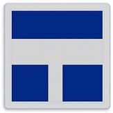 Aluminium DOR Scheepvaartbord E.10b aanduiding neven en hoofdvaarwater(s) - levensduur 20 jaar - afmeting 600x600mm