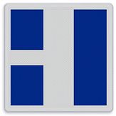 Aluminium DOR Scheepvaartbord E.10c aanduiding neven en hoofdvaarwater(s) - levensduur 20 jaar - afmeting 1000x1000mm