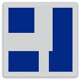 Aluminium DOR Scheepvaartbord E.10d aanduiding neven en hoofdvaarwater(s) - levensduur 20 jaar - afmeting 1000x1000mm