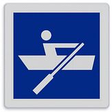 Aluminium DOR Scheepvaartbord E.19 door spierkracht voortbewogen schepen toegestaan - levensduur 20 jaar - afmeting 600x600mm