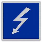 Aluminium DOR Scheepvaartbord E.2 hoogspanningslijn - levensduur 20 jaar - afmeting 1000x1000mm