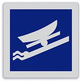 Aluminium DOR Scheepvaartbord E.22 te water laten of uit het water halen toegestaan - levensduur 20 jaar - afmeting 1000x1000mm