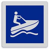 Aluminium DOR Scheepvaartbord E.24 waterscooter toegestaan - levensduur 20 jaar - afmeting 1000x1000mm
