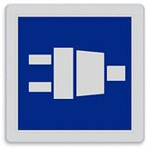 Aluminium DOR Scheepvaartbord E.25 walstroom beschikbaar - levensduur 20 jaar - afmeting 600x600mm