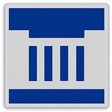 Aluminium DOR Scheepvaartbord E.3 stuw - levensduur 20 jaar - afmeting 600x600mm