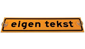 Kunststof bord met zuignappen - eigen tekst - 320x90 mm