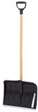 Sneeuwschuiver - rechte houten steel - metalen rand - 41 cm - zwart