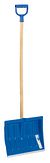 Sneeuwschuiver - rechte houten steel - metalen rand - 41 cm - blauw